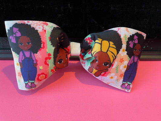 Girls hair bows - African American little girls(multicolor)