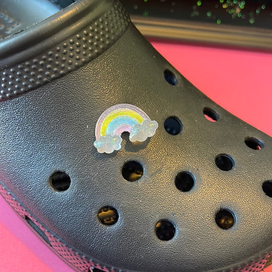 Croc charm - rainbow with glitter