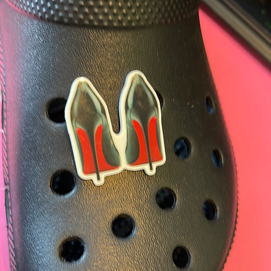 Croc charm - red bottom heels